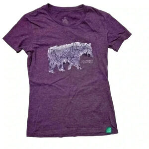 Bear Sketch Tee Womens Size Small Jersey Knit Light Weight